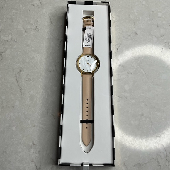 Kate Spade Watch - Cream / Nude Leather with Opal and Gold Watch Face - NWT
